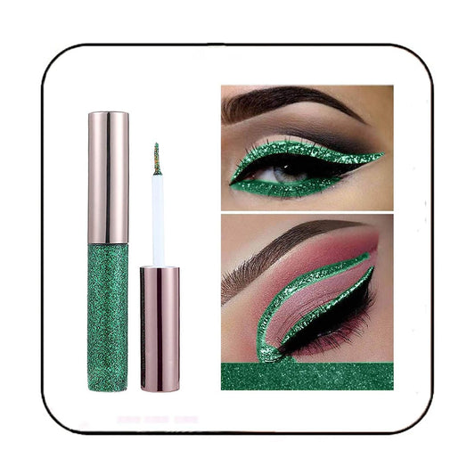 Sparkling Green Glitter Liquid Eyeliner - Metallic Shimmer Eyeshadow for Stunning Cosplay Looks - Perfect for Women and Girls